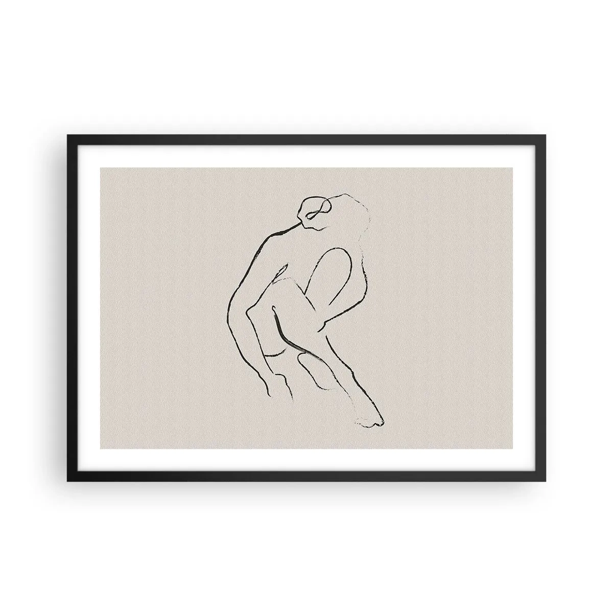 Poster in black frame - Intimate Sketch - 70x50 cm