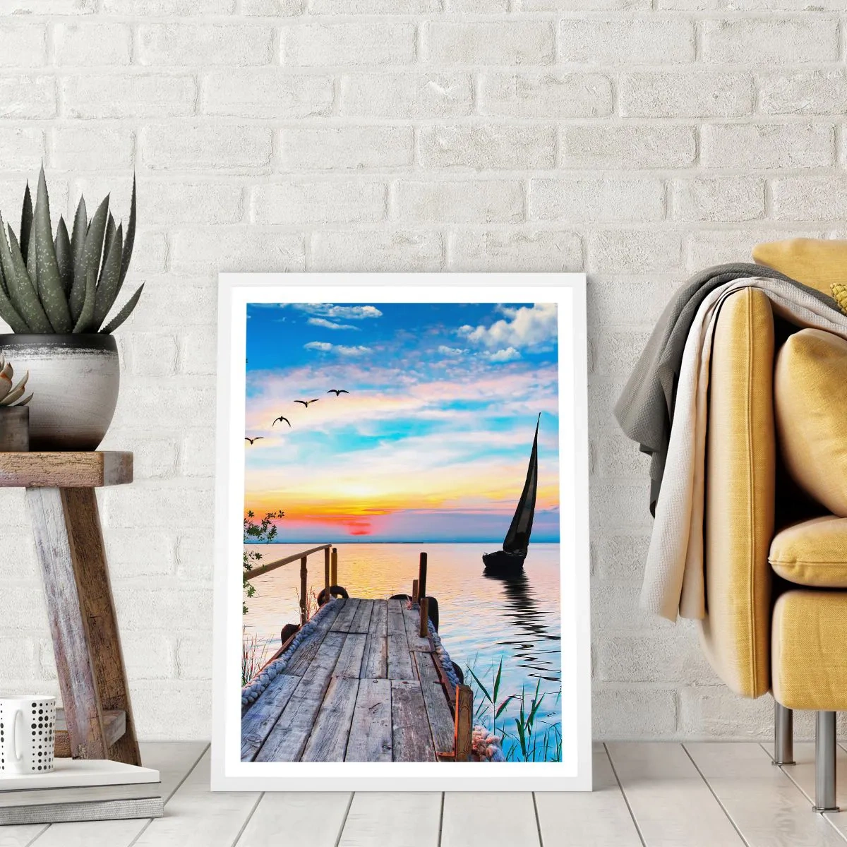 Poster in white frmae - Good Evening - 30x40 cm