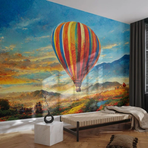 Photo Wallpaper Premium Sand - More Can Be Seen in Silence - Balloon, Landscape, Nature - 350x256 cm