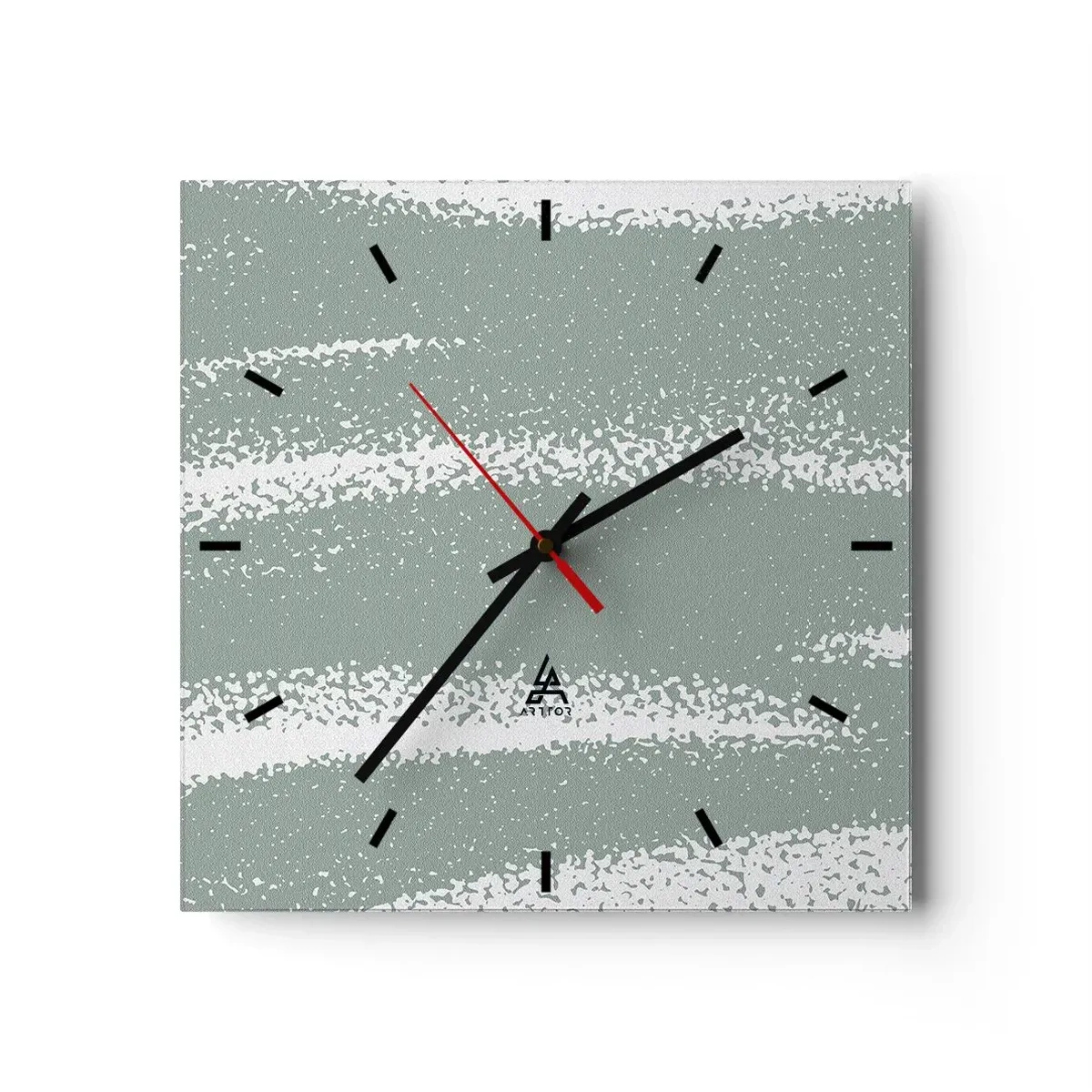 Wall clock - Clock on glass - Abstrcat in Winter Climate - 30x30 cm