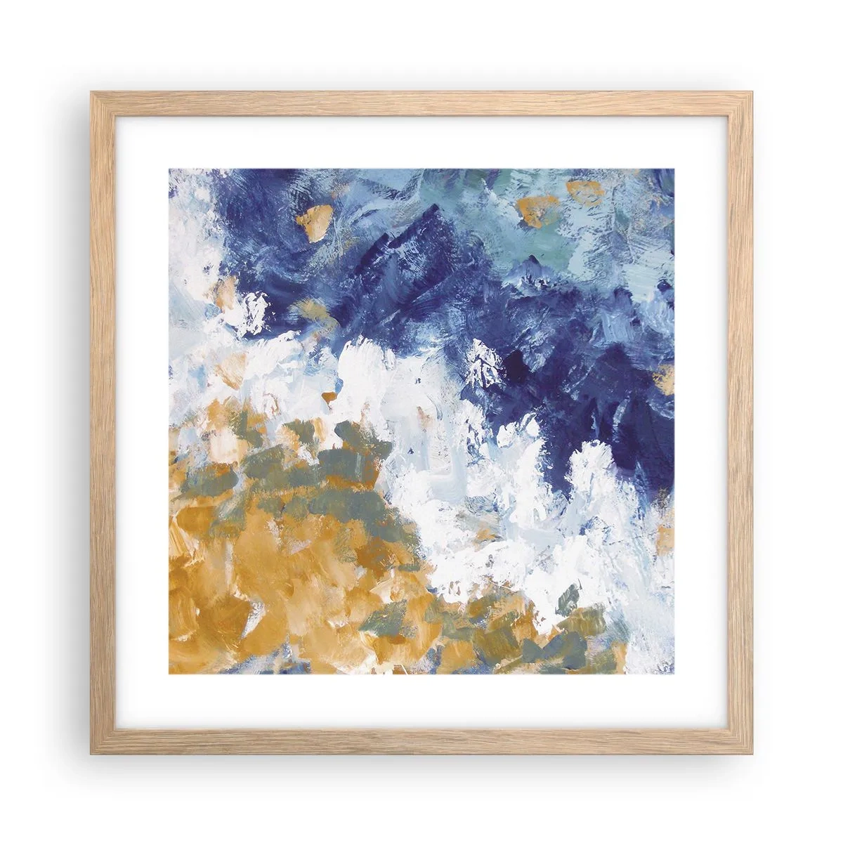 Poster in light oak frame - The Dance of Elements - 40x40 cm