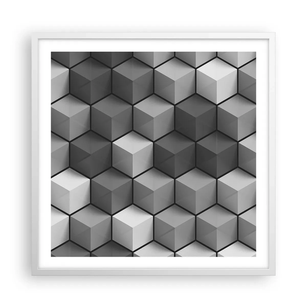 Poster in white frmae - Cubist Jigsaw - 60x60 cm