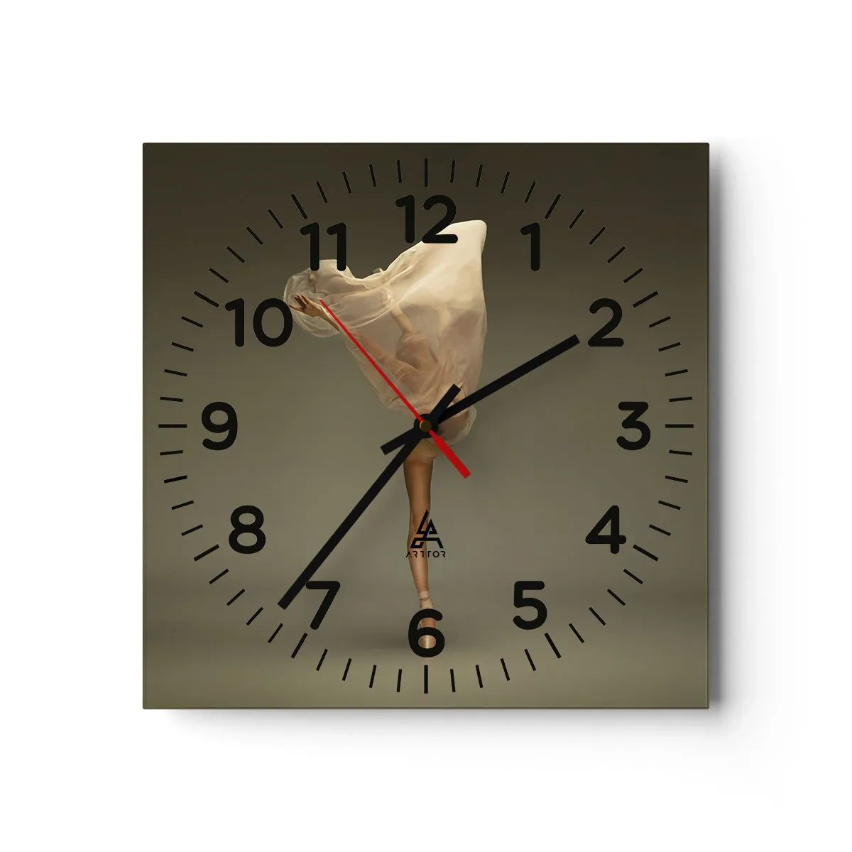 Wall clock - Clock on glass - About To Fly - 40x40 cm