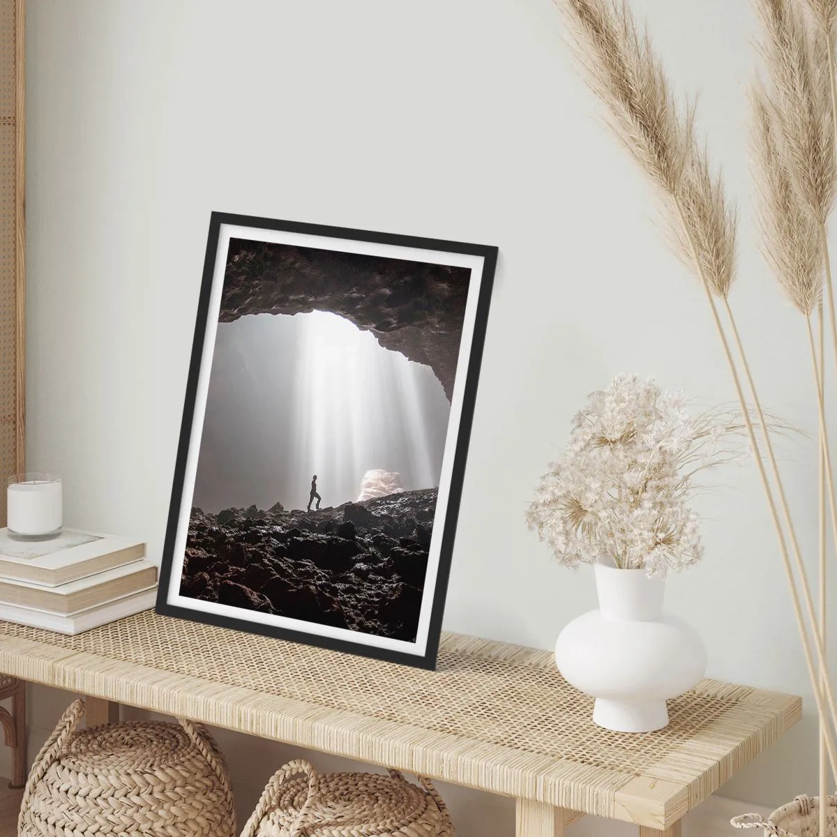 Poster in black frame - Luminous Grotto - 30x40 cm
