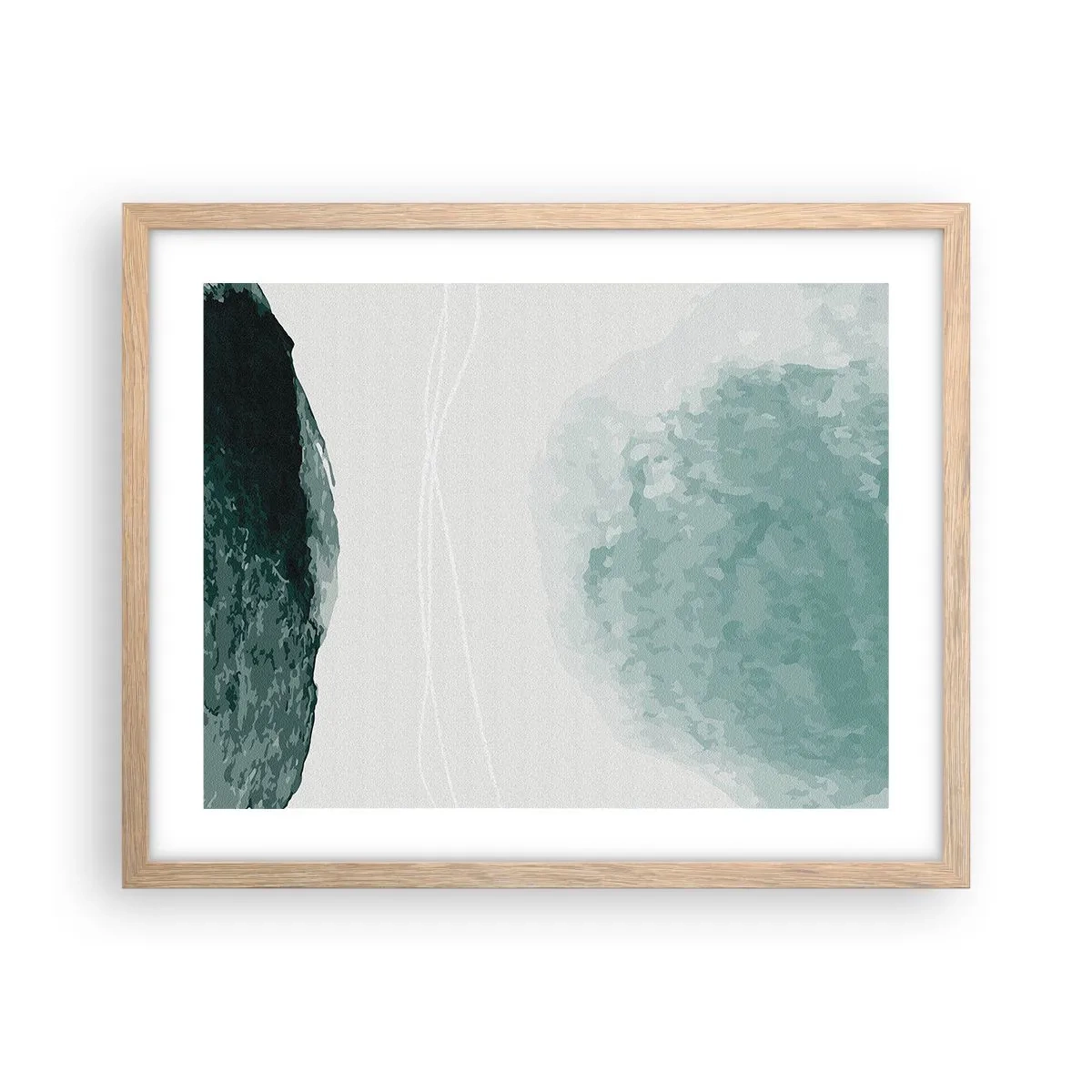 Poster in light oak frame - Encounter With Fog - 50x40 cm
