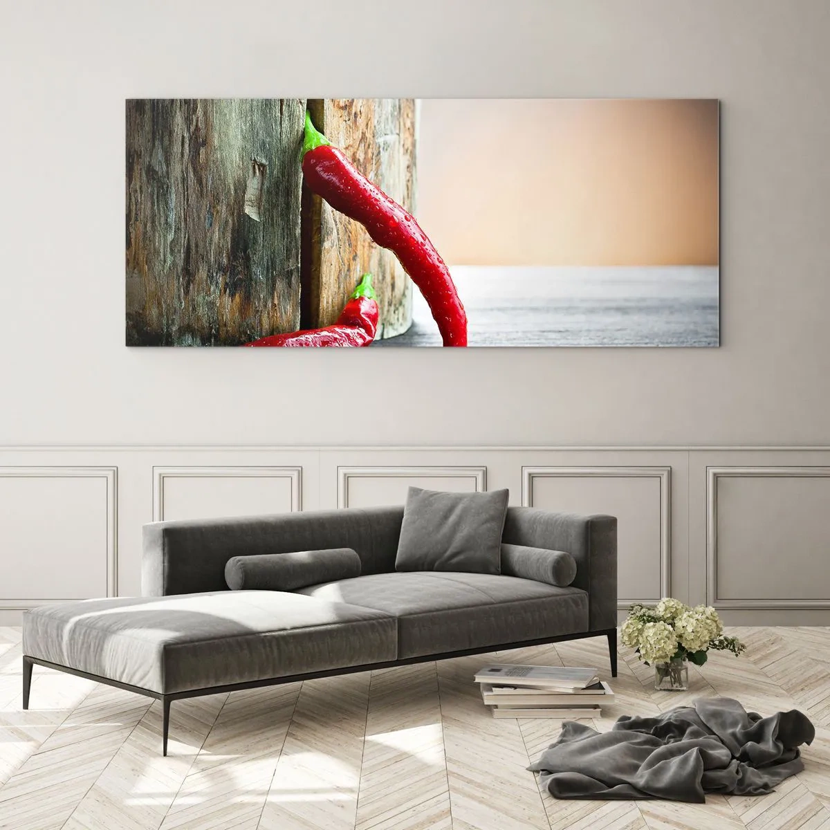 Glass picture - Red Hot Chilli Peppers - 90x30 cm