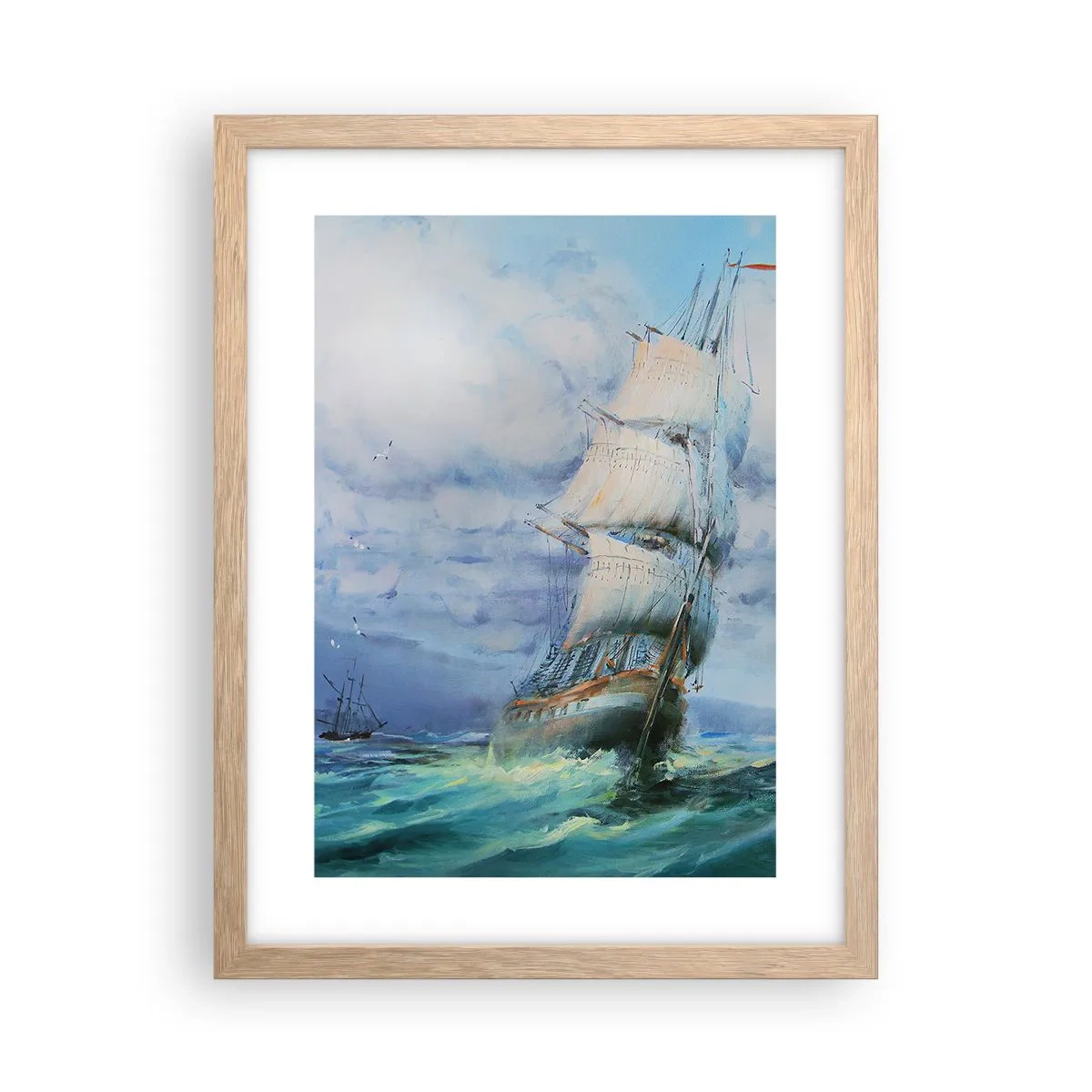 Poster in light oak frame - Happy Winds - 30x40 cm