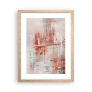 Poster in light oak frame - Foggy but Pink - 30x40 cm