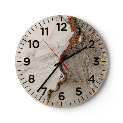 Wall clock - Clock on glass - On the Border of Colours - 40x40 cm