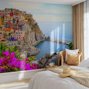 Photo Wallpaper Standard Eco - Laughing City - Landscape, Manarol, Italy - 200x140 cm