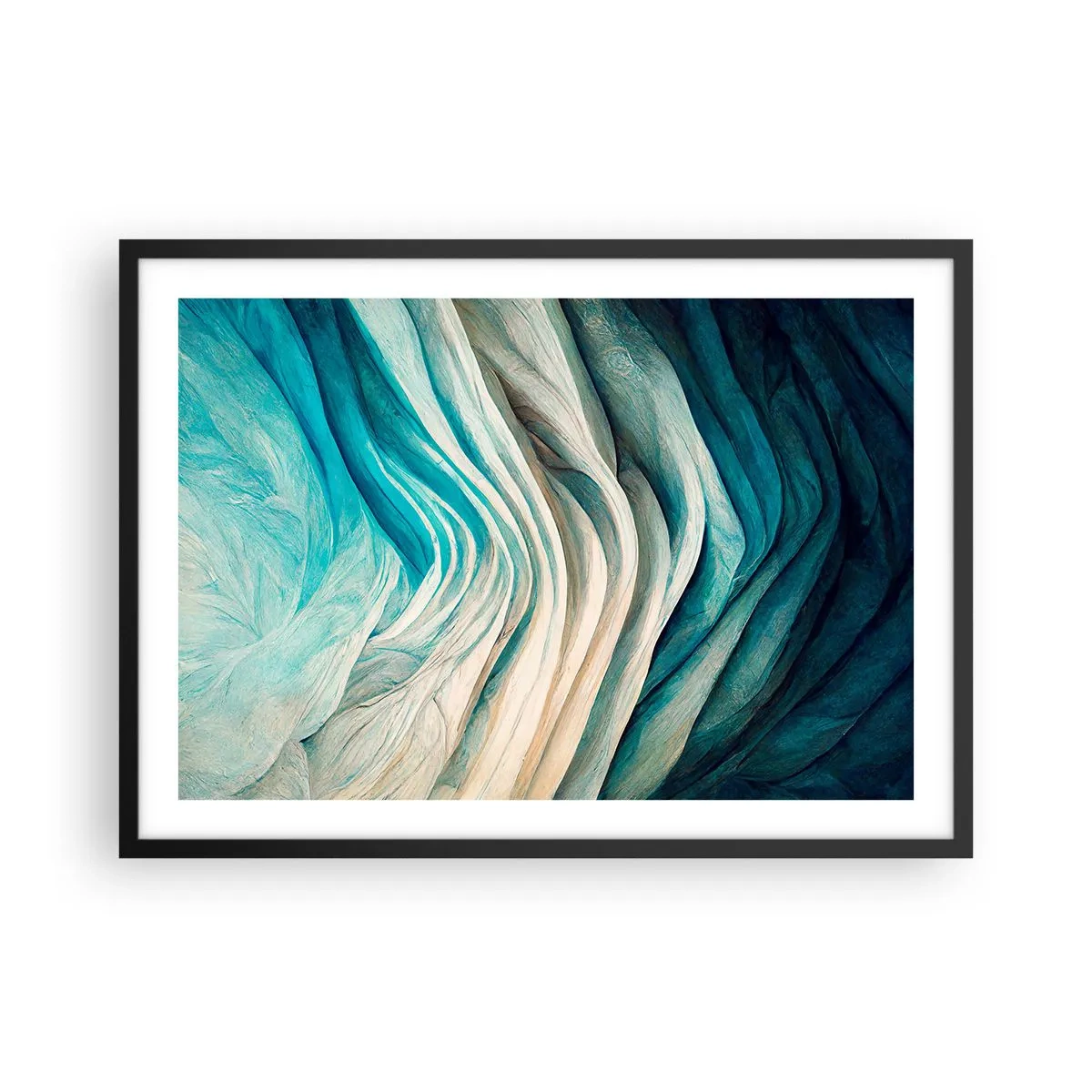 Poster in black frame - Blue Insatiability - 70x50 cm
