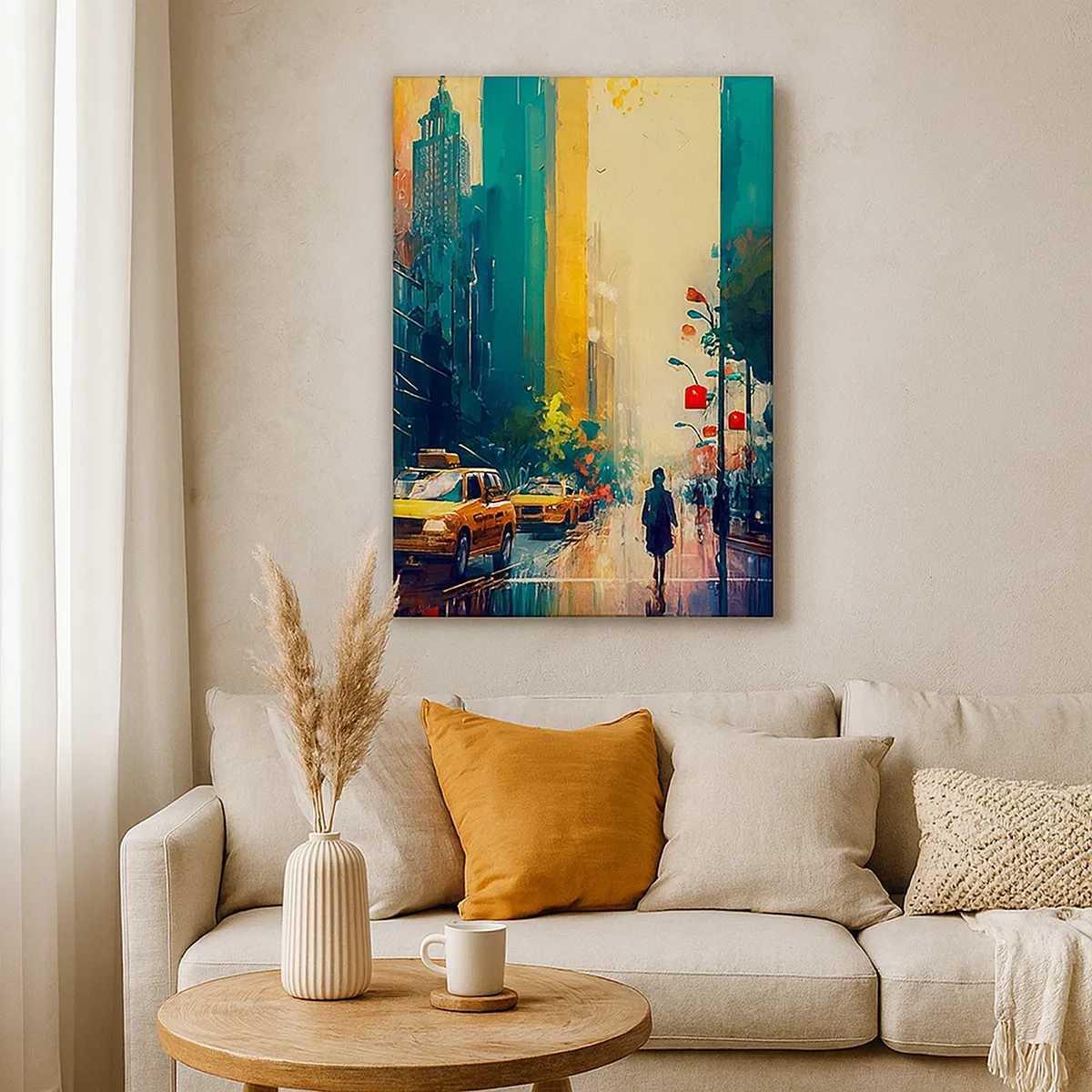 Canvas picture - New York - Even Rain Is Colourful - 50x70 cm