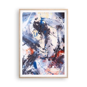 Poster in light oak frame - Crazy Dance of Abstraction - 70x100 cm