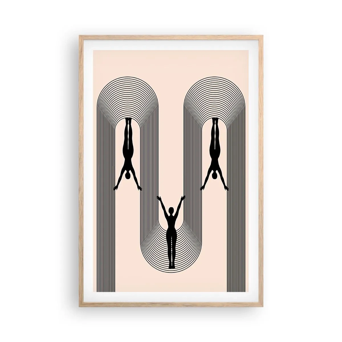 Poster in light oak frame - Upside Down - 61x91 cm