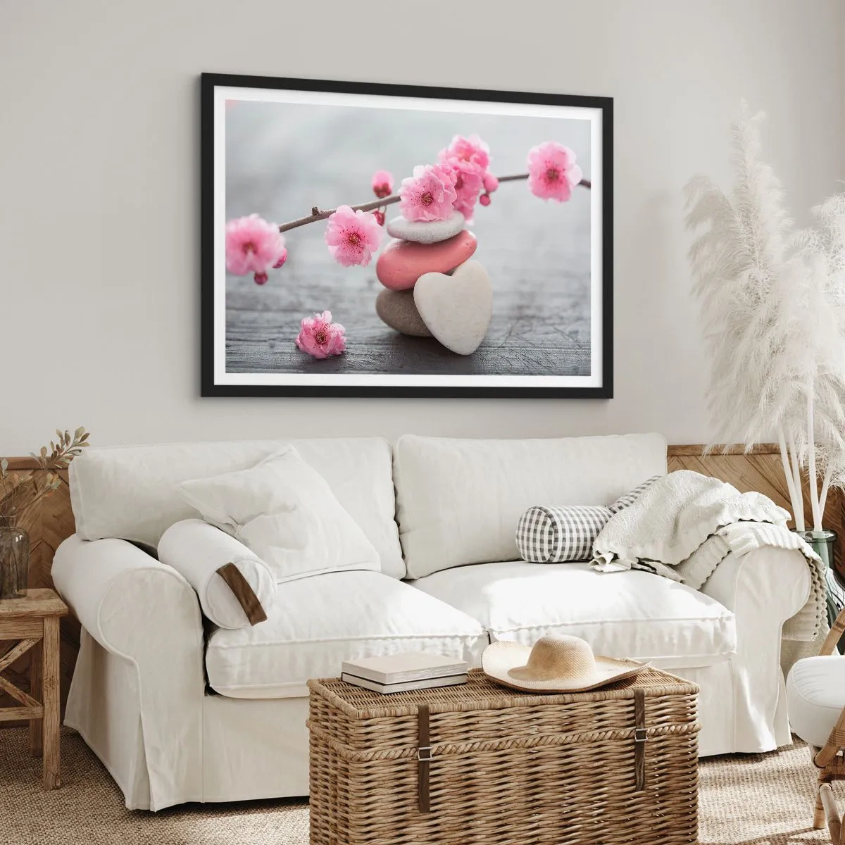 Poster in black frame - Bliss with Cherry Blossom - 91x61 cm