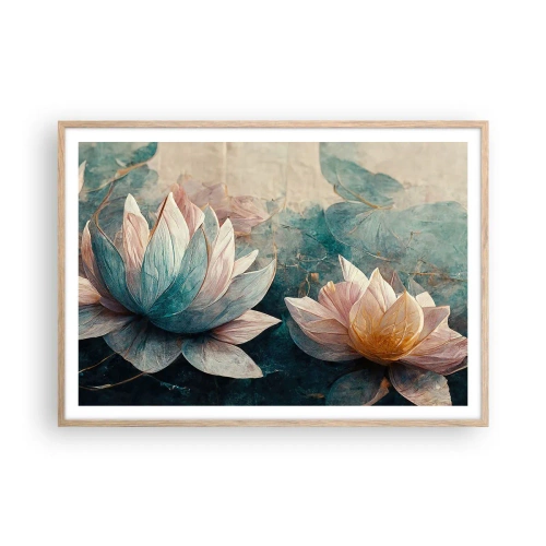 Poster in light oak frame - Stars of the Lake - 100x70 cm