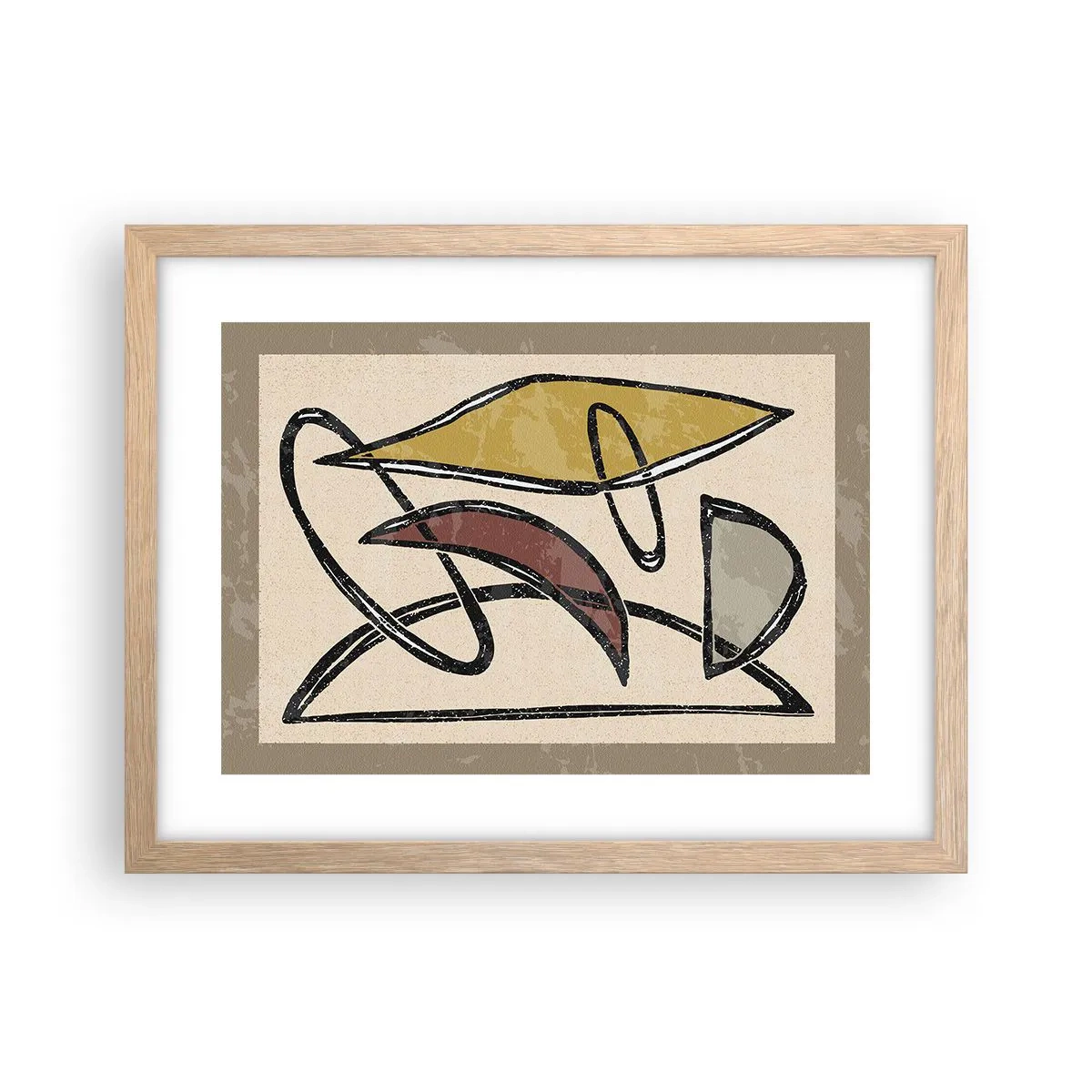 Poster in light oak frame - Verticals and Horizontals - 40x30 cm