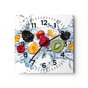 Wall clock - Clock on glass - Play with Us - 30x30 cm