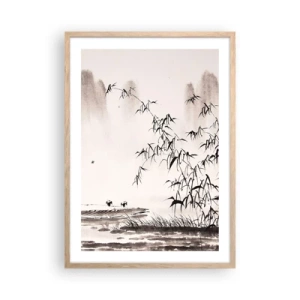 Poster in light oak frame - Quiet As a Rice Field - 50x70 cm