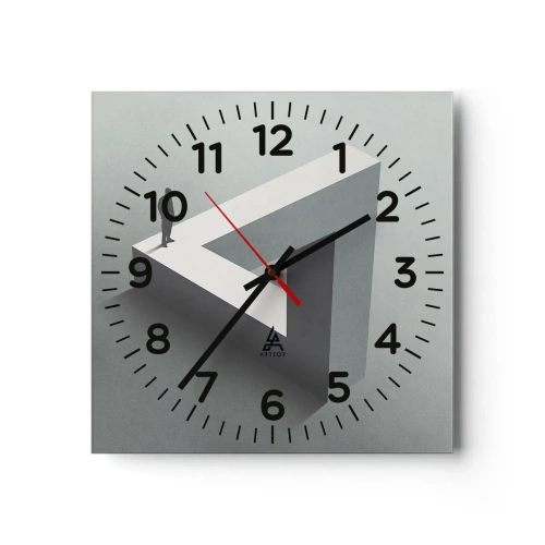 Wall clock - Clock on glass - And Yet It Is Possible - 30x30 cm