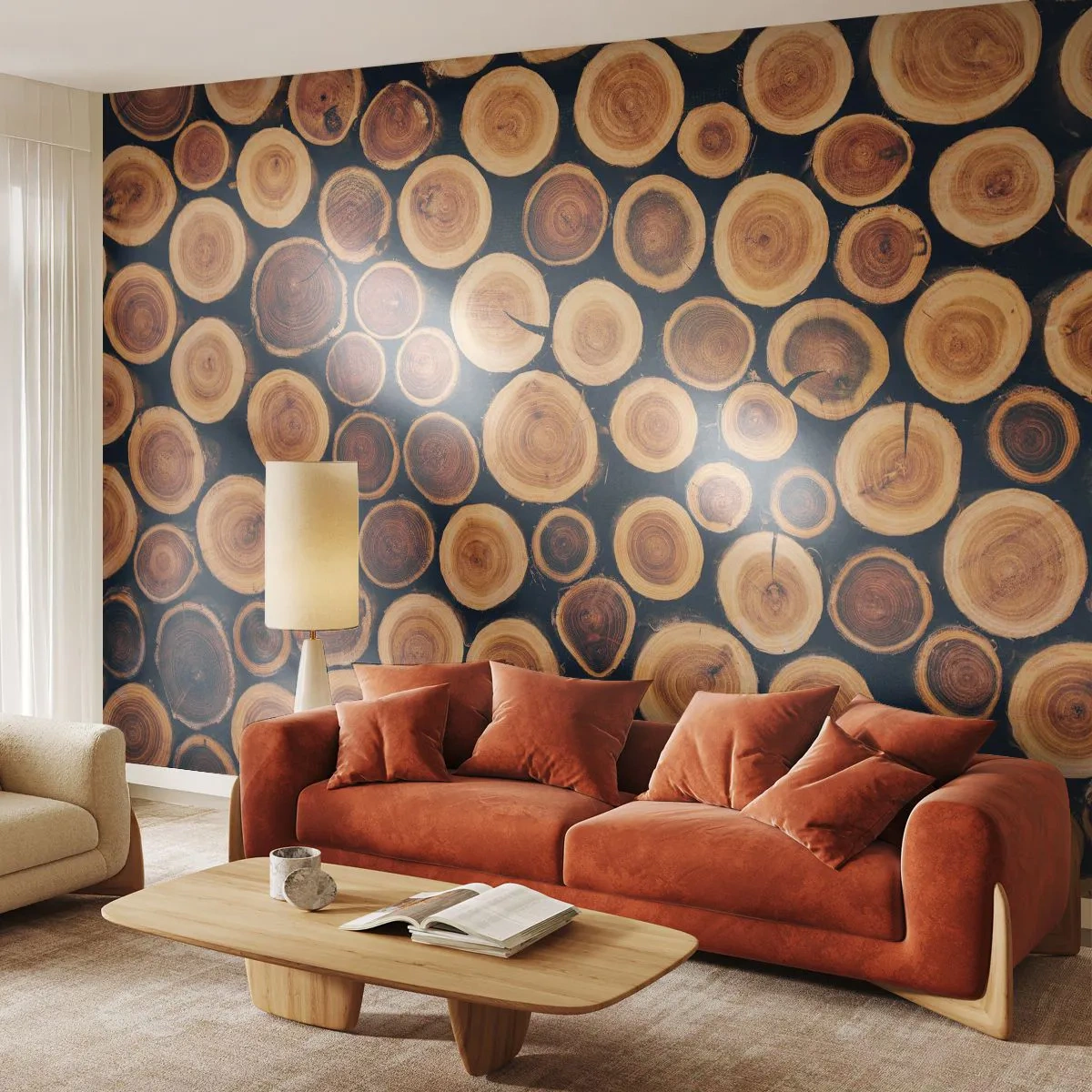 Photo Wallpaper Premium Canvas - How Much Do You Give Me? - Tree trunk, Forest, Piece - 450x315 cm