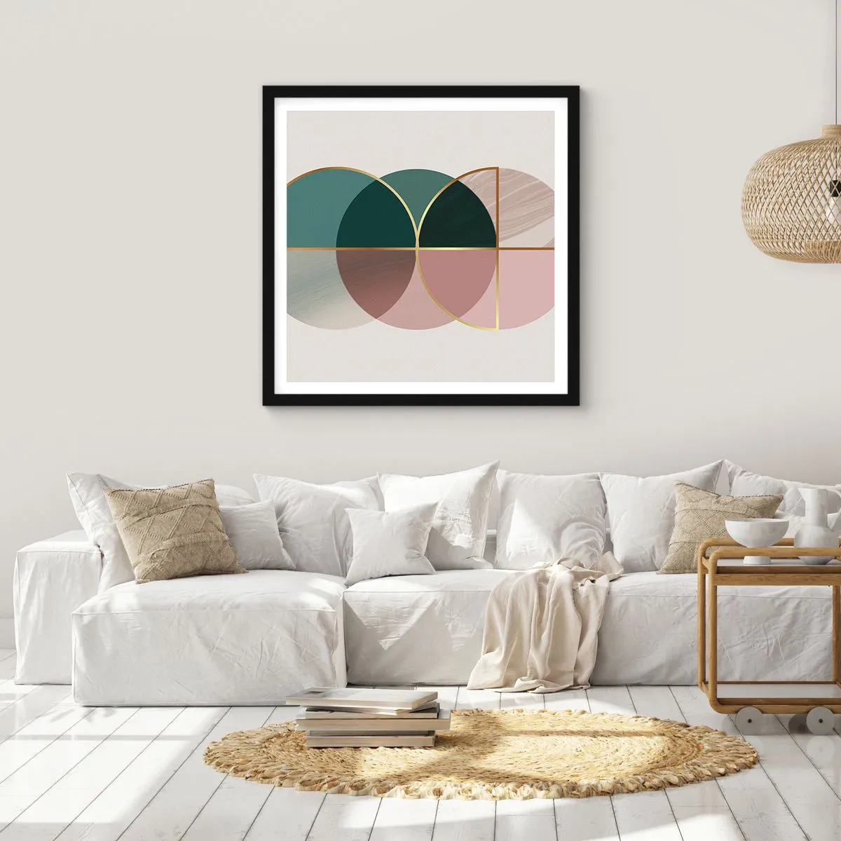 Poster in black frame - Circle after Circle - 50x50 cm