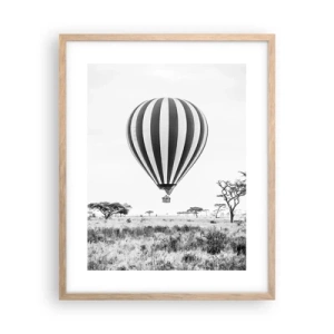 Poster in light oak frame - Over the Savannah - 40x50 cm