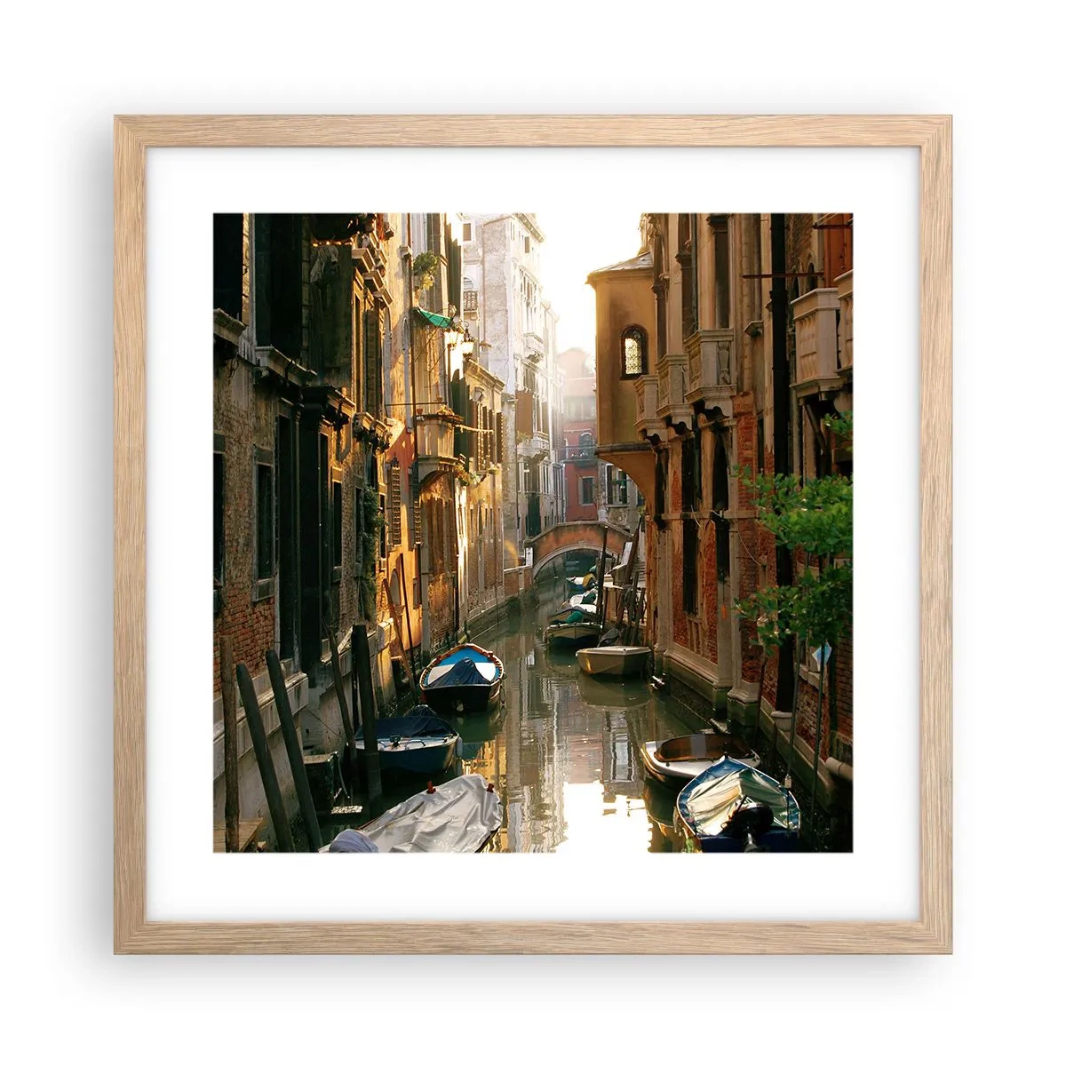 Poster in light oak frame - In a Venetian Alley - 40x40 cm