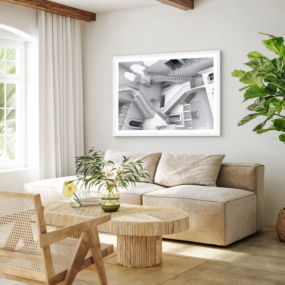 Poster in white frmae - Paradoxes of Space - 100x70 cm