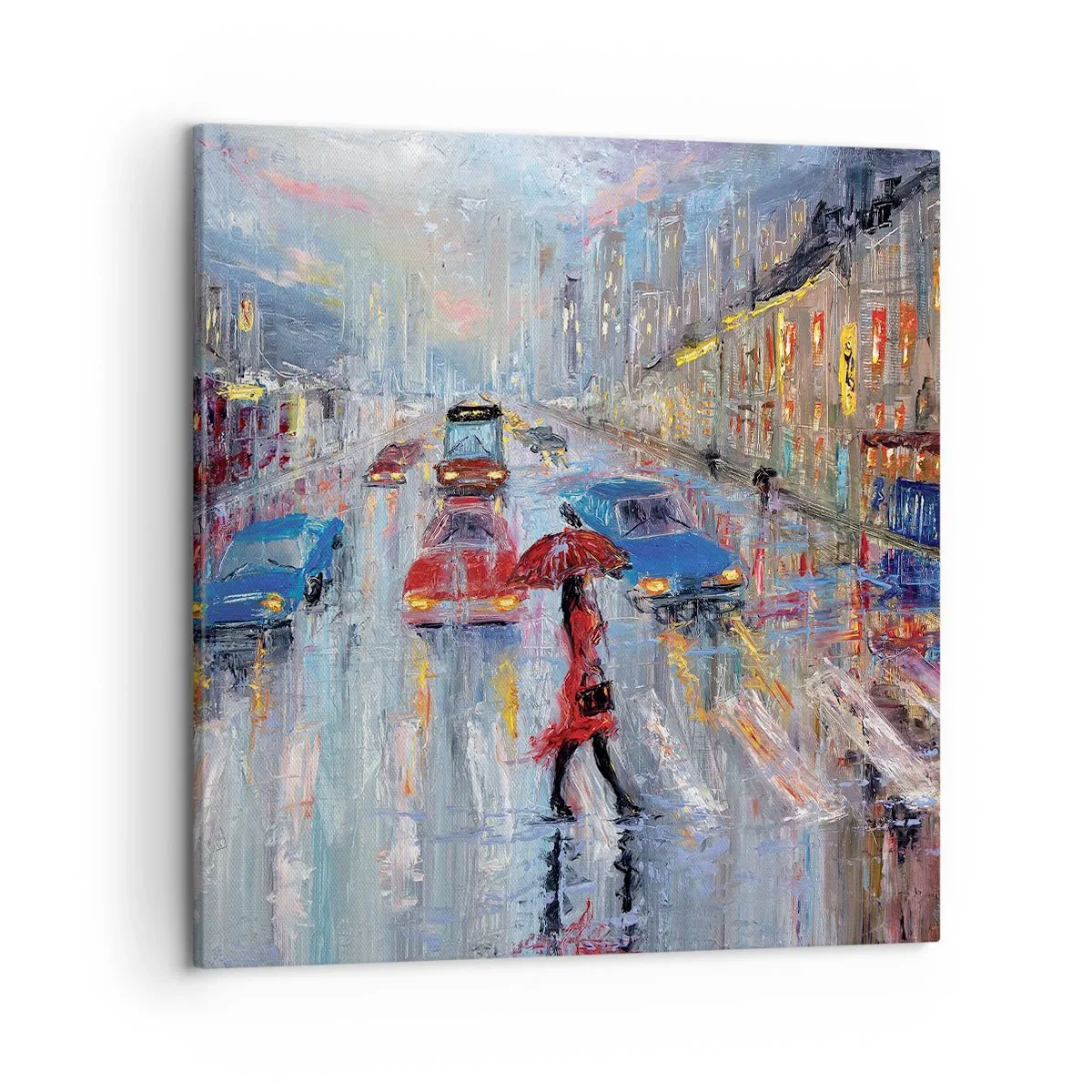 Canvas picture - Rainy Afternoon in a City - 50x50 cm
