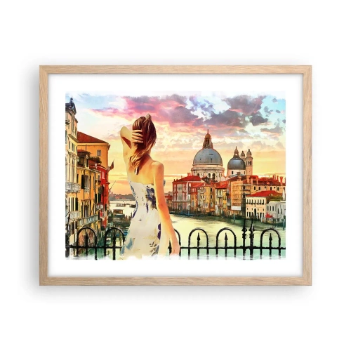 Poster in light oak frame - Venice Adventure - 50x40 cm
