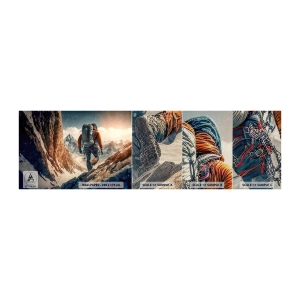 Photo Wallpaper Sample Premium Canvas - Lonely Warrior - Alps, Climbing, Mountains - 100x30 cm