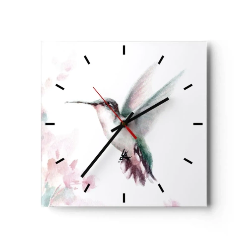 Wall clock - Clock on glass - Stopped in Flutter - 40x40 cm