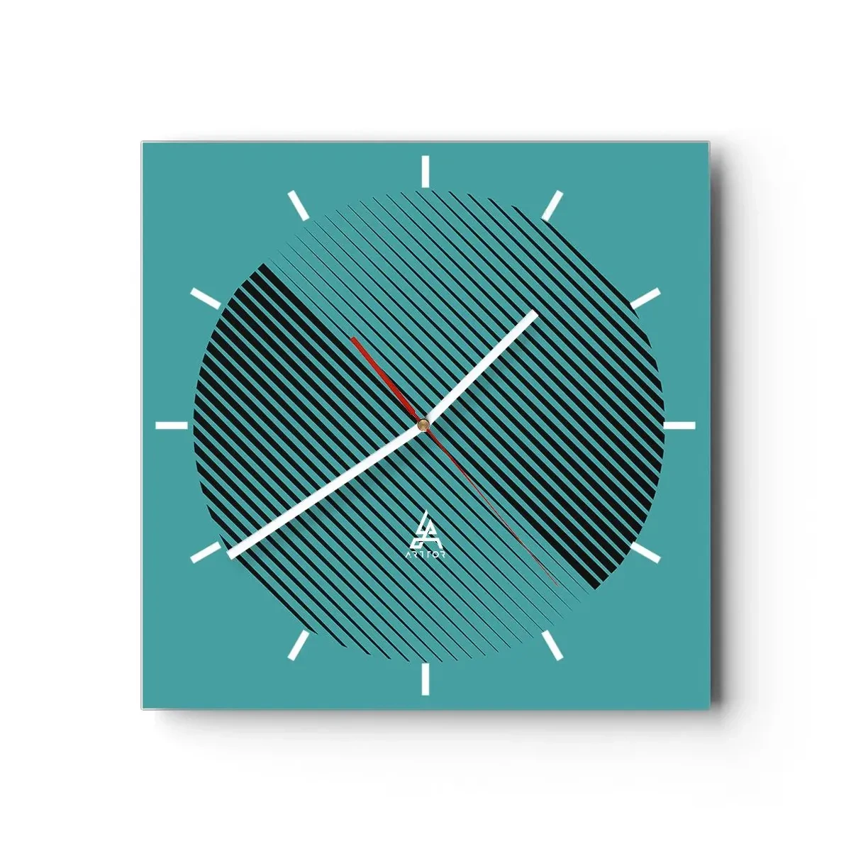 Wall clock - Clock on glass - Circle - Geometrical Variation - 30x30 cm