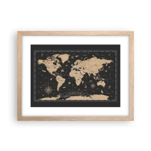 Poster in light oak frame - Borders of My World - 40x30 cm