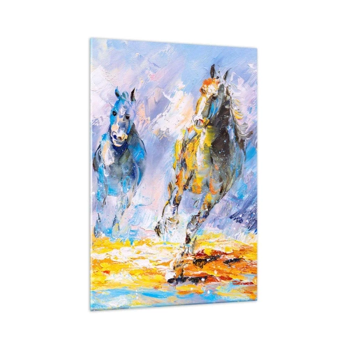 Glass picture - Galloping through Light - 70x100 cm