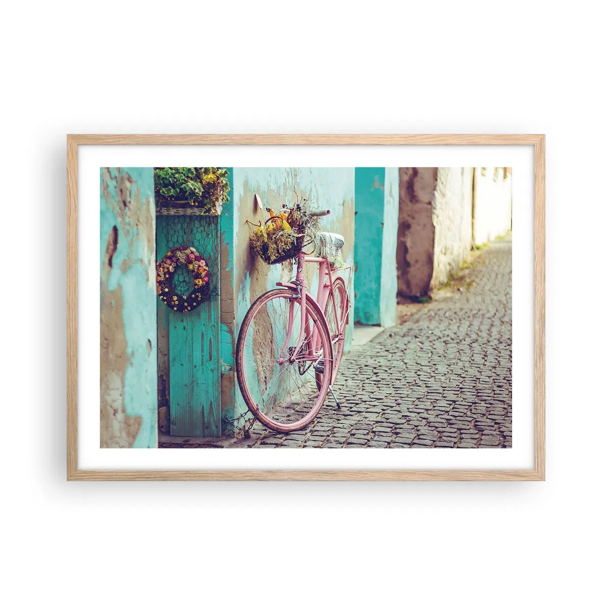 Poster in light oak frame - Be Right Back - 70x50 cm