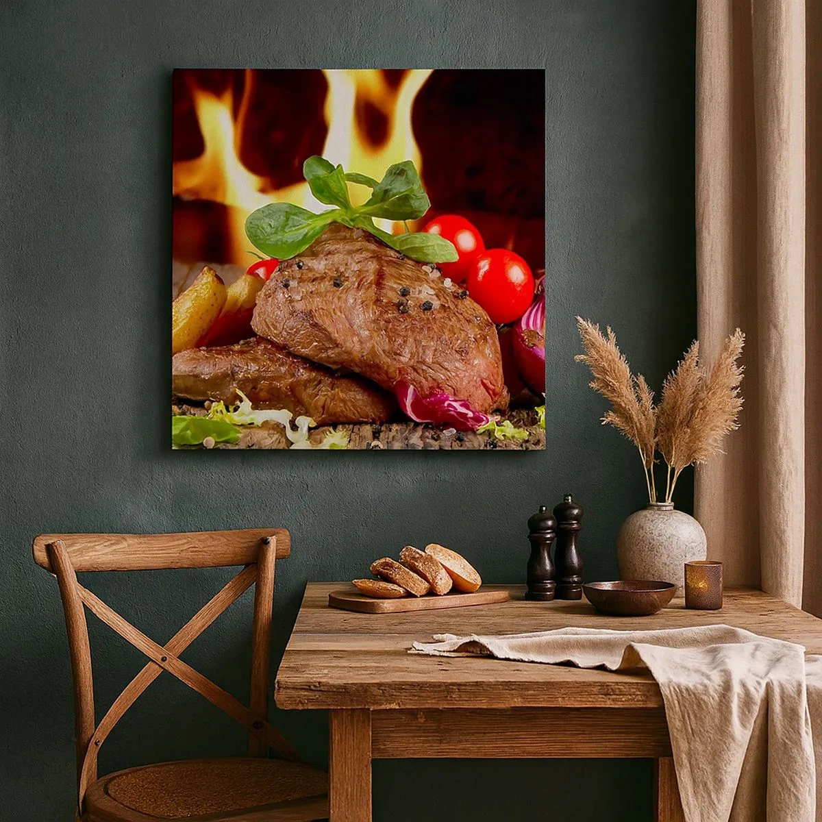 Canvas picture - Smokey Barbecue - 30x30 cm