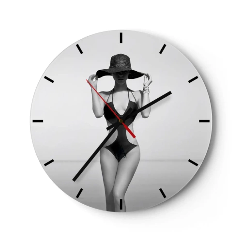 Wall clock - Clock on glass - My Name Is: Elegance - 40x40 cm