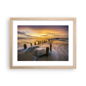 Poster in light oak frame - Raw Beauty of the Baltic Sea - 40x30 cm