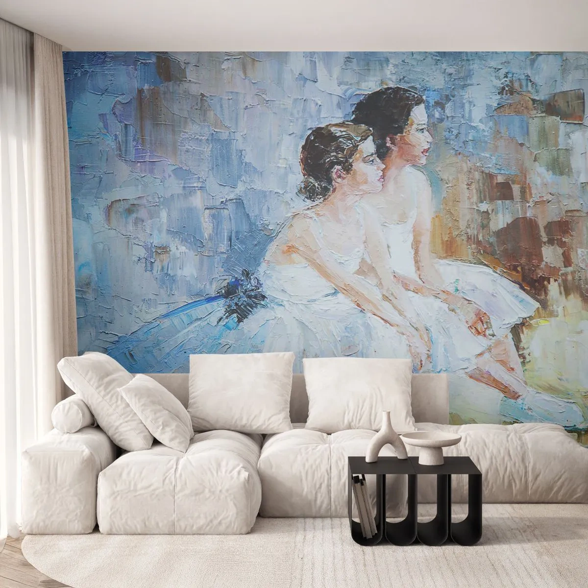 Self-Adhesive Photo Wallpaper Deluxe Sticker - Young Swans Resting - Ballerina, Dance, Ballet - 450x315 cm