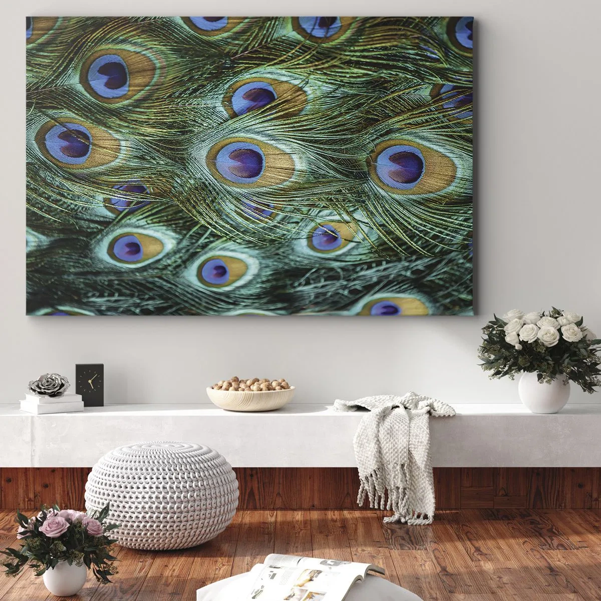 Canvas picture - Peacock Eyes - 120x80 cm