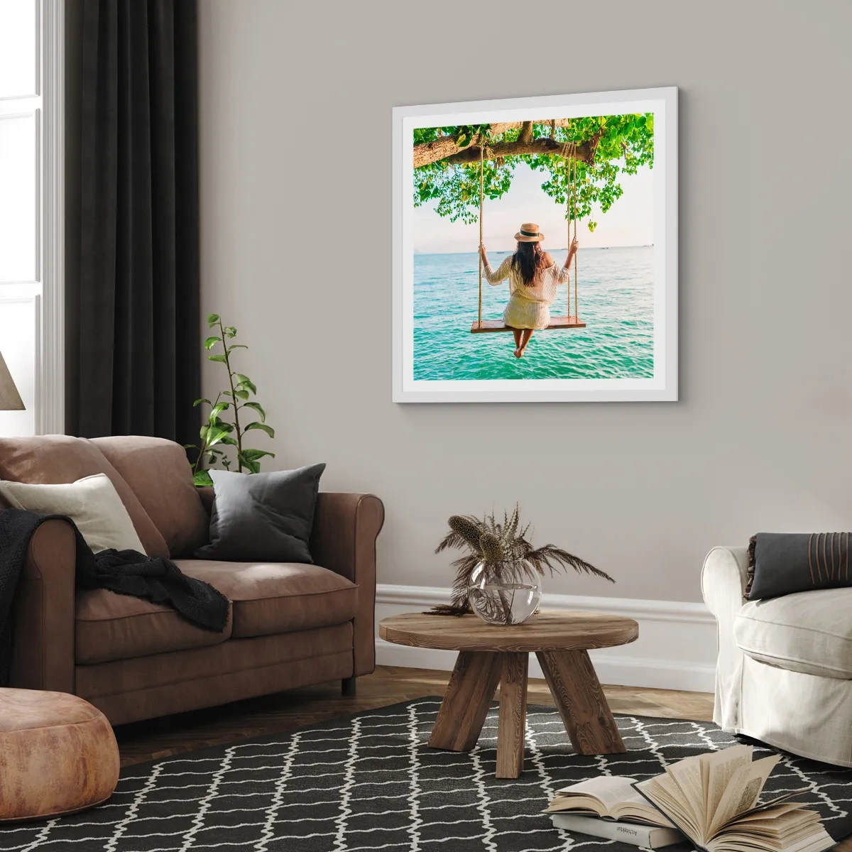 Poster in white frmae - Life Is Beautiful - 40x40 cm