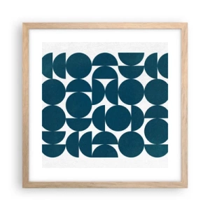 Poster in light oak frame - Circles and Semicircles - 40x40 cm