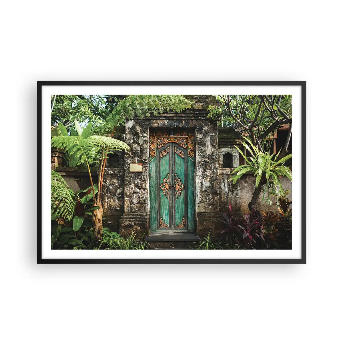 Poster in black frame - Door to Exotic World - 91x61 cm