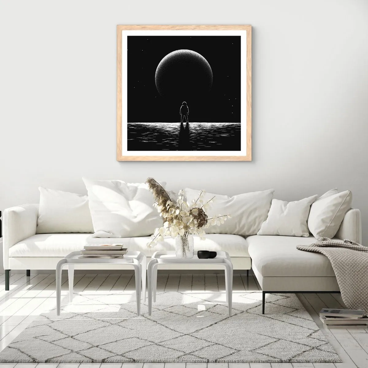 Poster in light oak frame - Face to Face - 40x40 cm