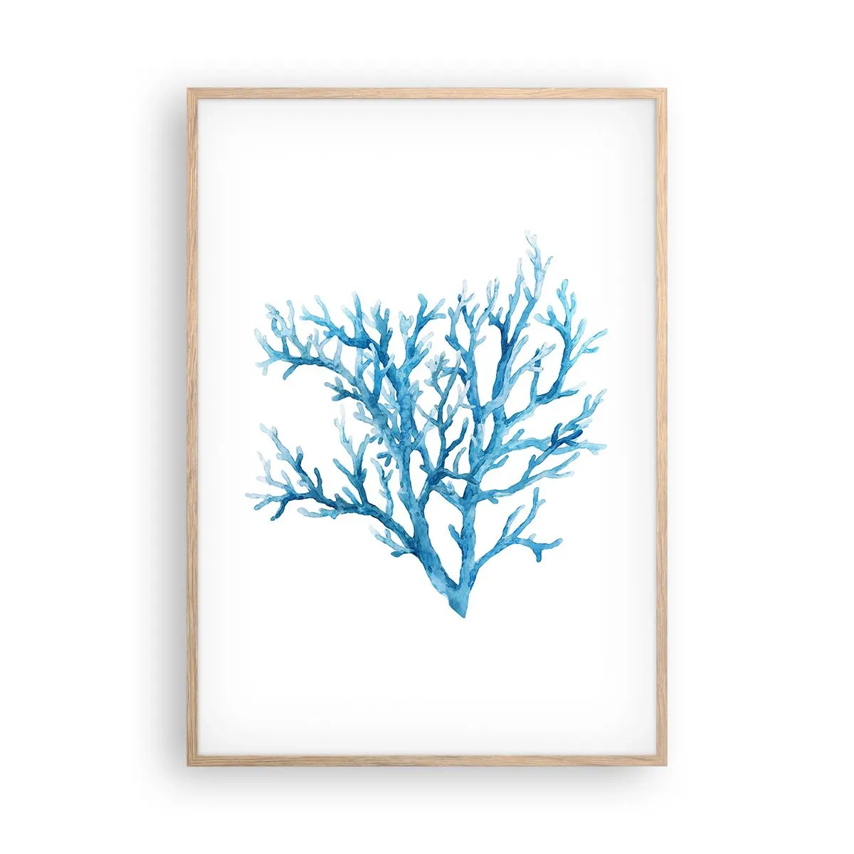 Poster in light oak frame - Sea Filigree - 70x100 cm