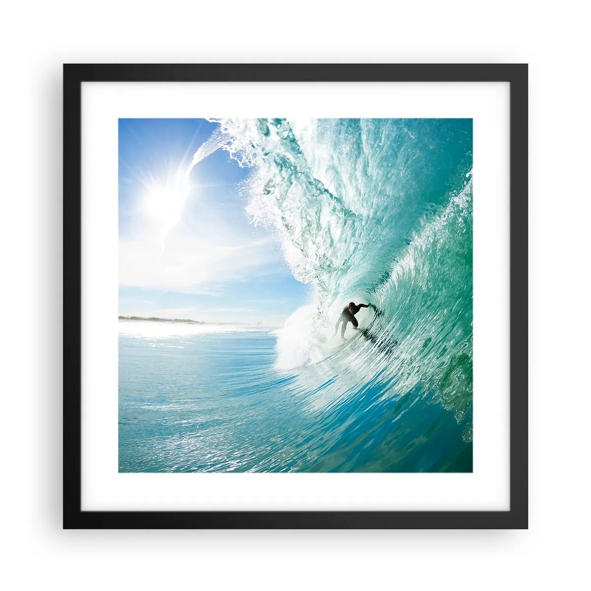 Poster in black frame - Riding the Wave - 40x40 cm