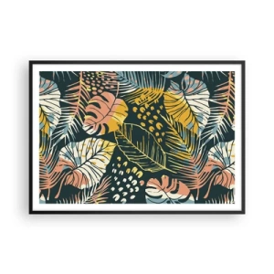 Poster in black frame - Leafy Fantasy - 100x70 cm