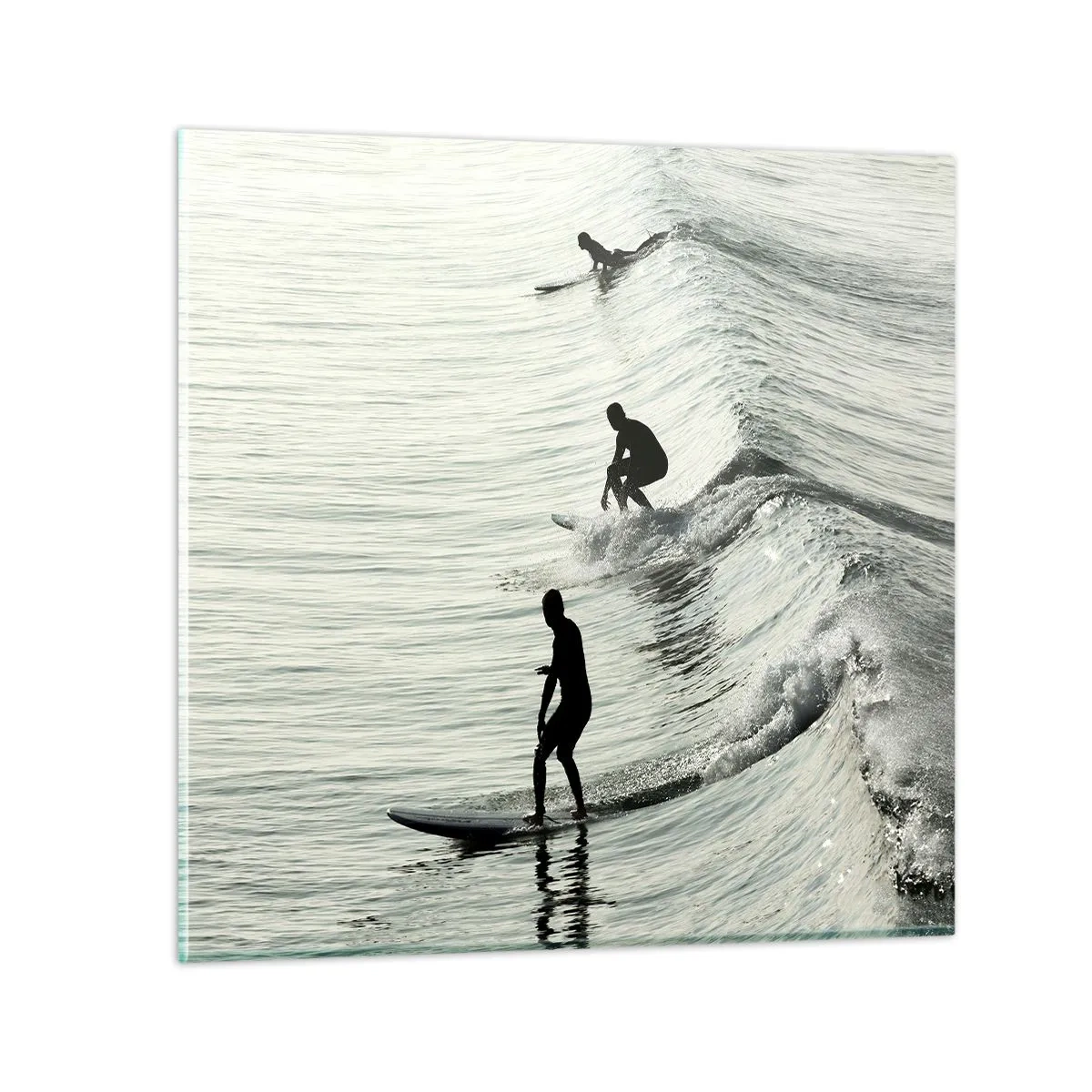 Glass picture - Meeting the Wave - 60x60 cm